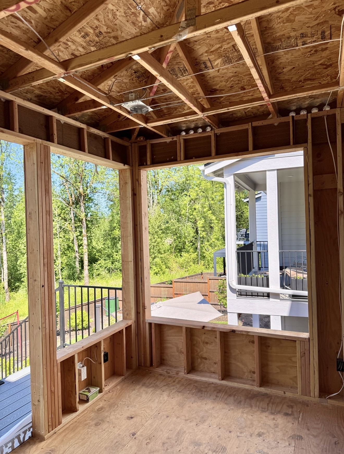 Bethany addition interior framing Luxury room addition interior framing for Bethany Oregon home addition by Masters Construction Group