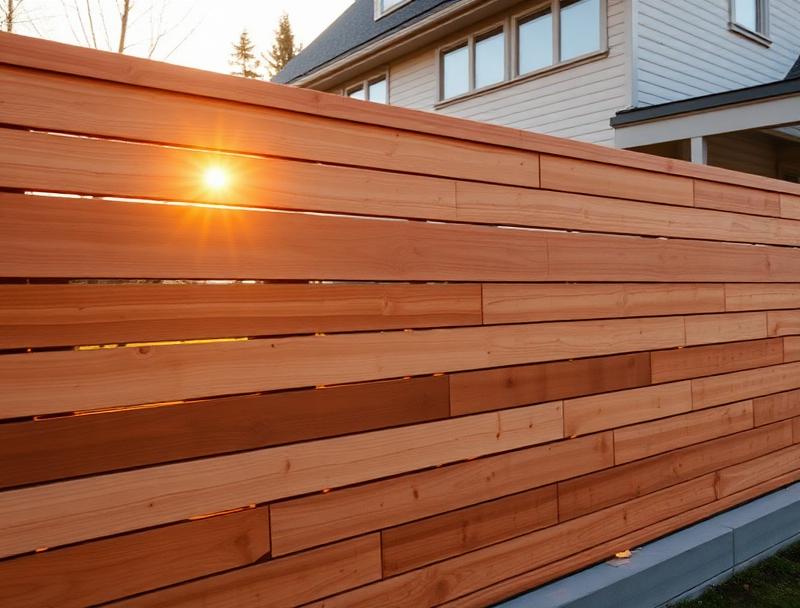 Custom horizontal slat cedar fence installed by Masters Fences in Cascade Park, Vancouver WA
