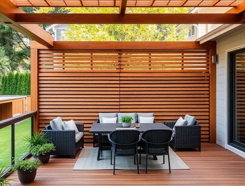 Custom modern privacy screen fence installed by Masters Fences in Salmon Creek, Felida WA
