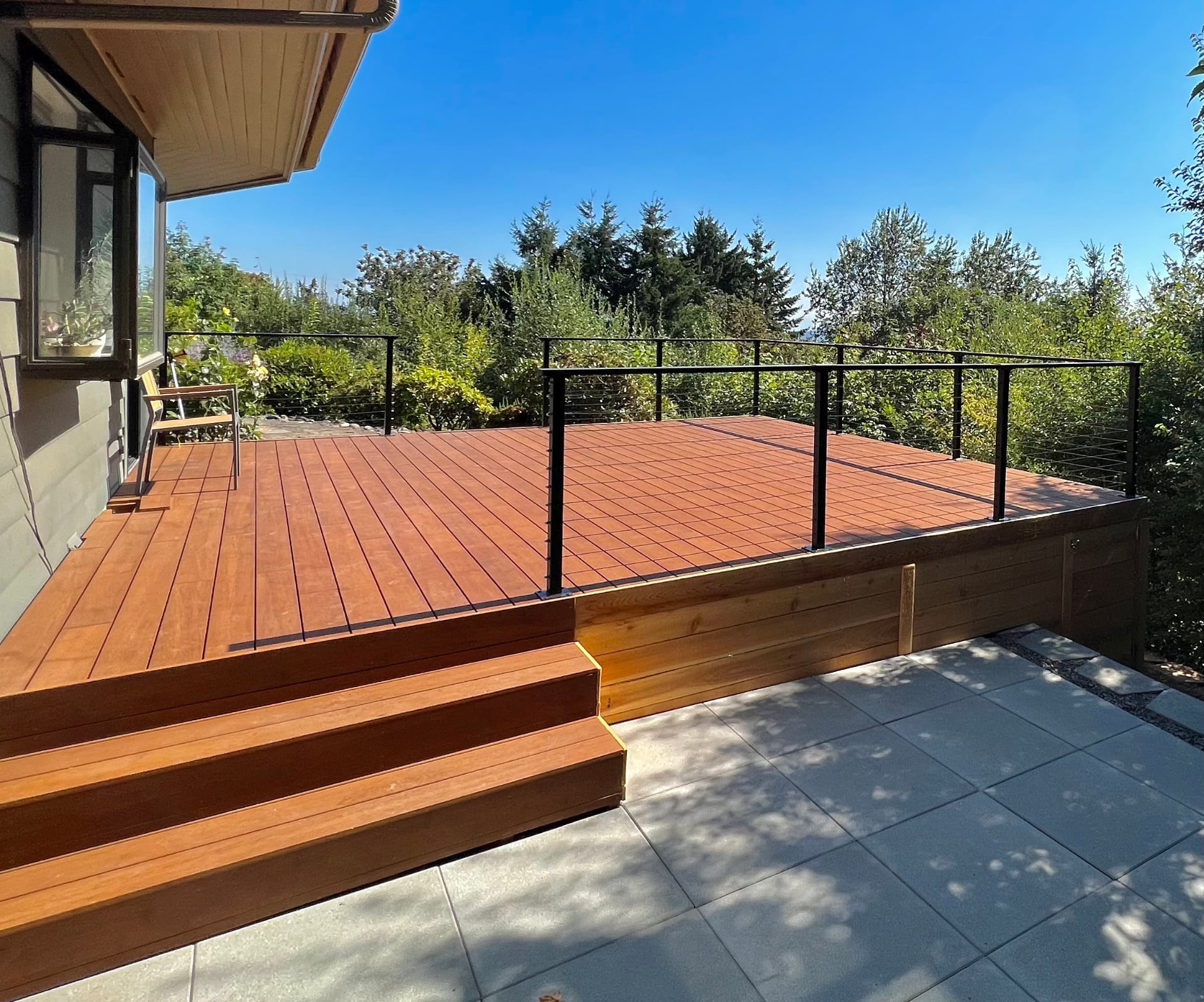 Custom Deck with Cable Railing in Portland | Masters Construction Group